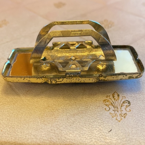 𝅺💖vintage Lipview lip mirror, with floral cover holder with vanity mirror - Picture 7 of 8